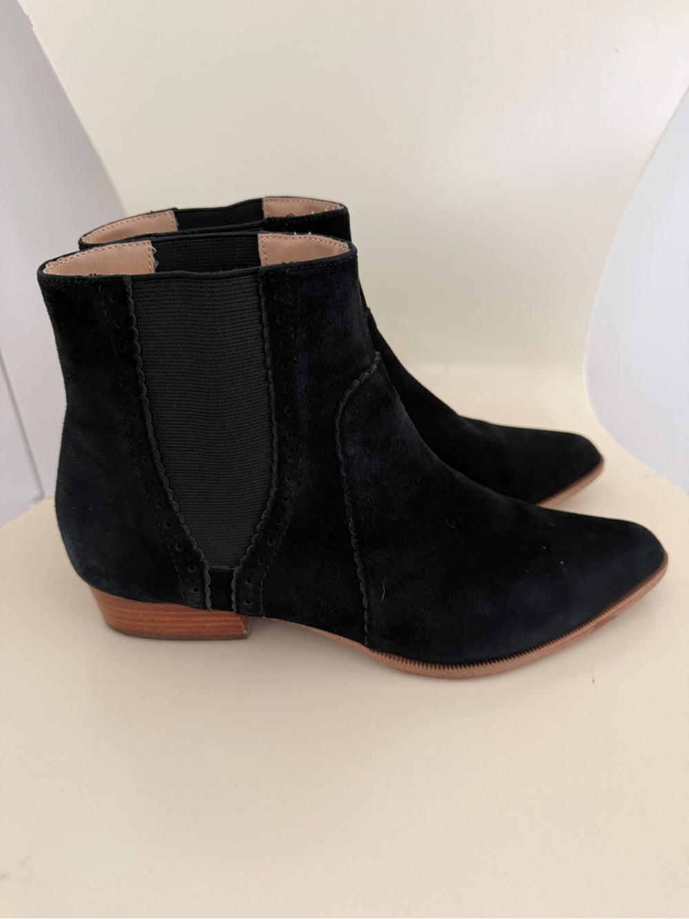 Joe's Jeans Black Suede Chelsea Ankle Boots with Low Heel